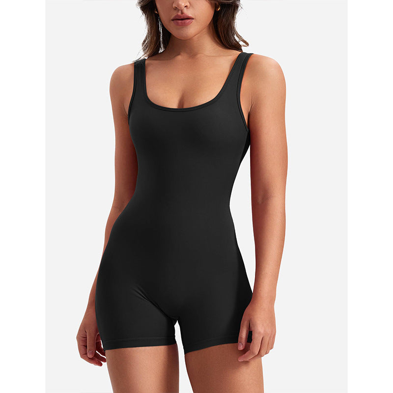 Spring Summer Clothing Shoulder Strap Backless Slim Fit Hip Lifting Yoga Jumpsuit