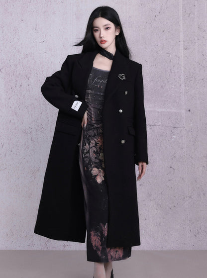 Enchanting Midnight Bloom Maxi Dress: Long-sleeve Bodycon With Print and Choker Detail