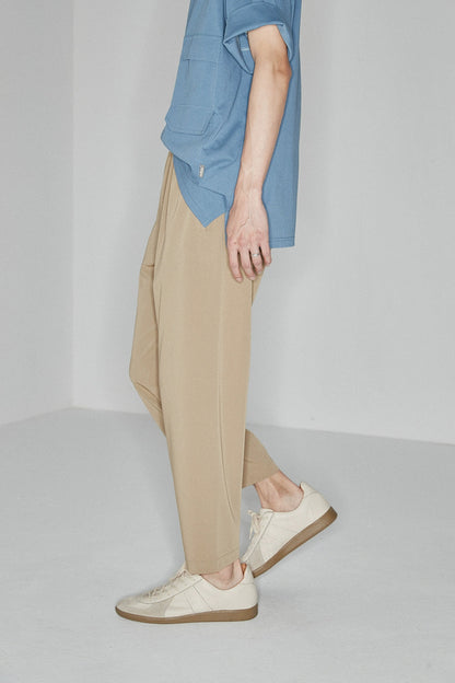 Side Seam-free Elastic Waist Cropped Pants