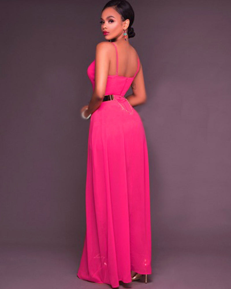 Spring Clothing Dunhuang Sleeveless Sling Jumpsuit Trousers No Belt