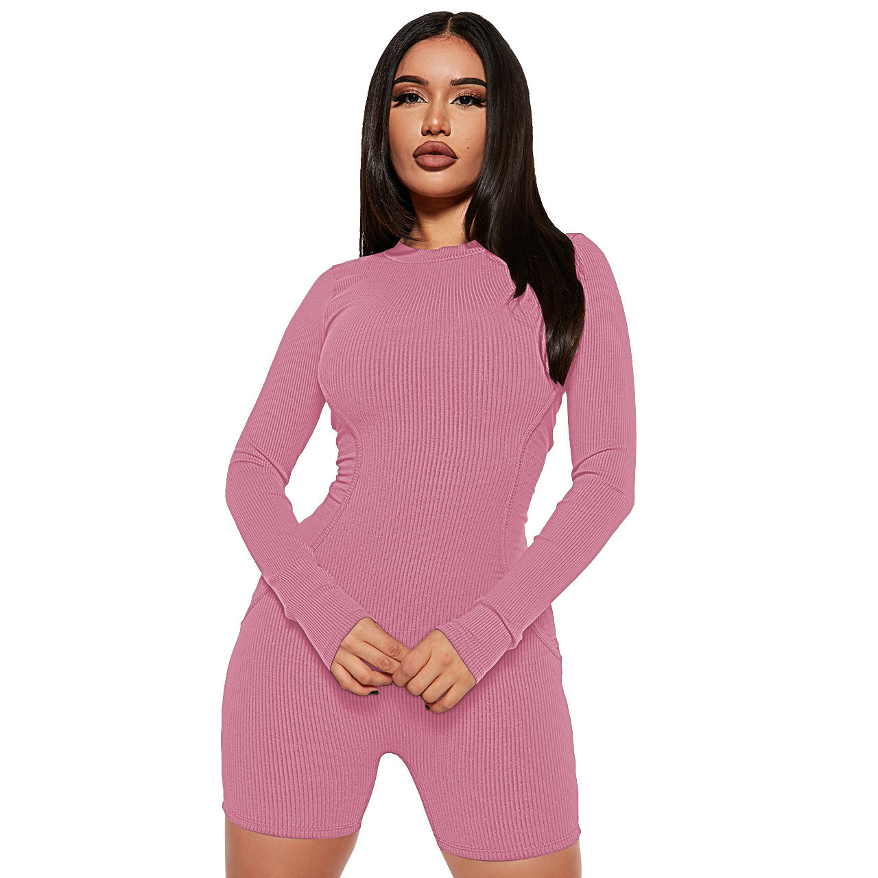 Clothing Spring Thread Round Neck Stitching Line Sports Romper