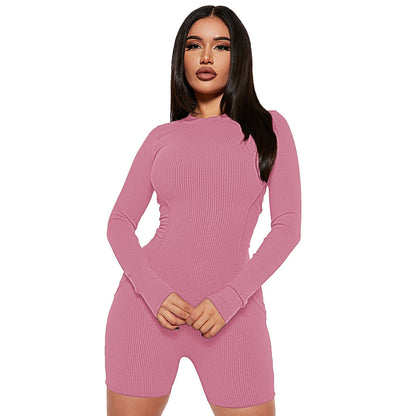 Clothing Spring Thread Round Neck Stitching Line Sports Romper