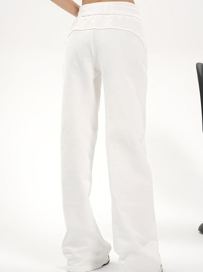 High-waisted Wide-leg Drawstring Pants - Relaxed Fit Lounge Trousers