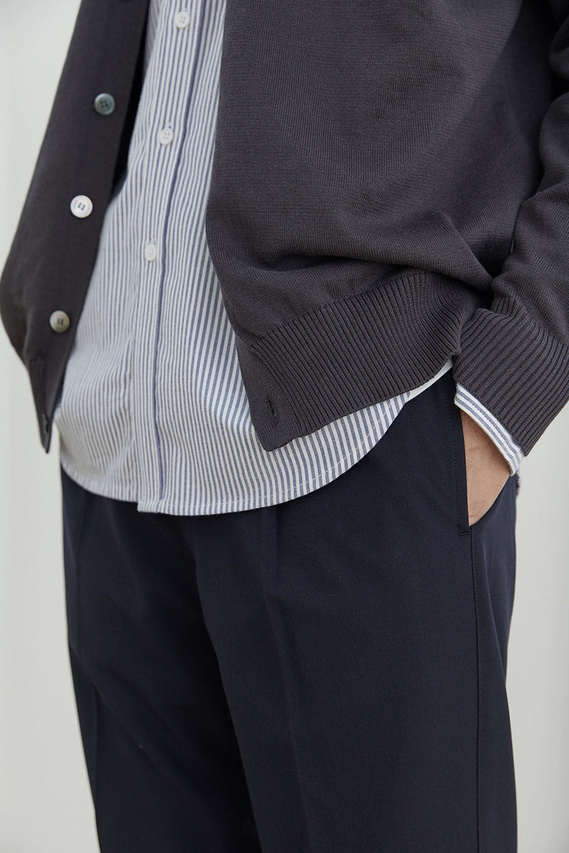Elastic Waist Wide-leg Cropped Pants