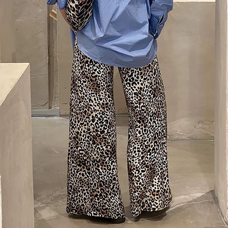 Cristel Leopard Print Wide-leg Pants