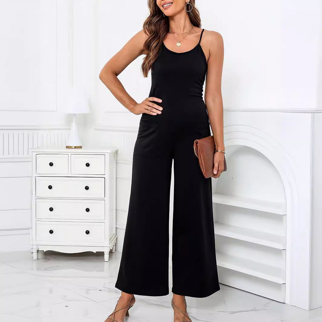 Spring Summer High Elastic Color Jumpsuit