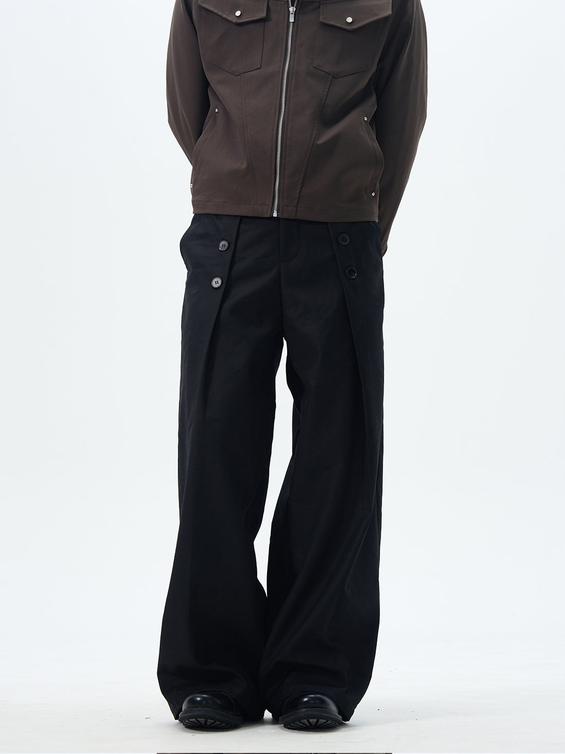 Black Oversized Cargo Wide Leg Pants