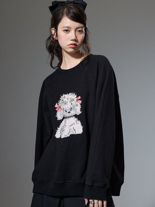 Embroidered Puppy Sweatshirt