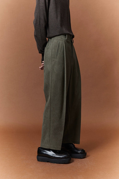Relaxed Wide-leg Slightly Stretchy Cropped Pants