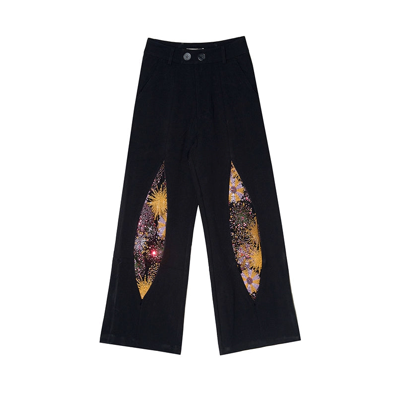Firework Design Straight-leg Pants