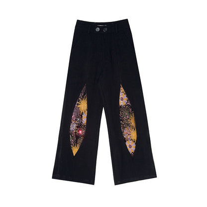Firework Design Straight-leg Pants