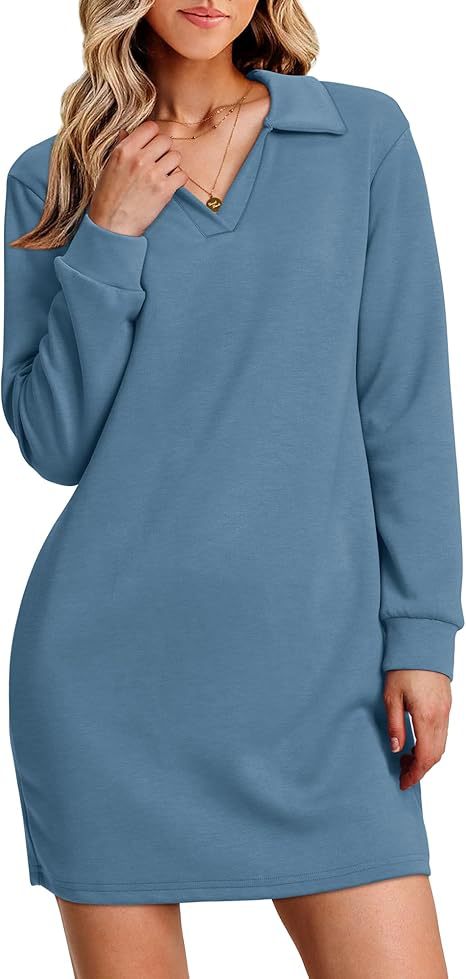 Clothing Collared Long Sleeve Color Sports Sweater Dress
