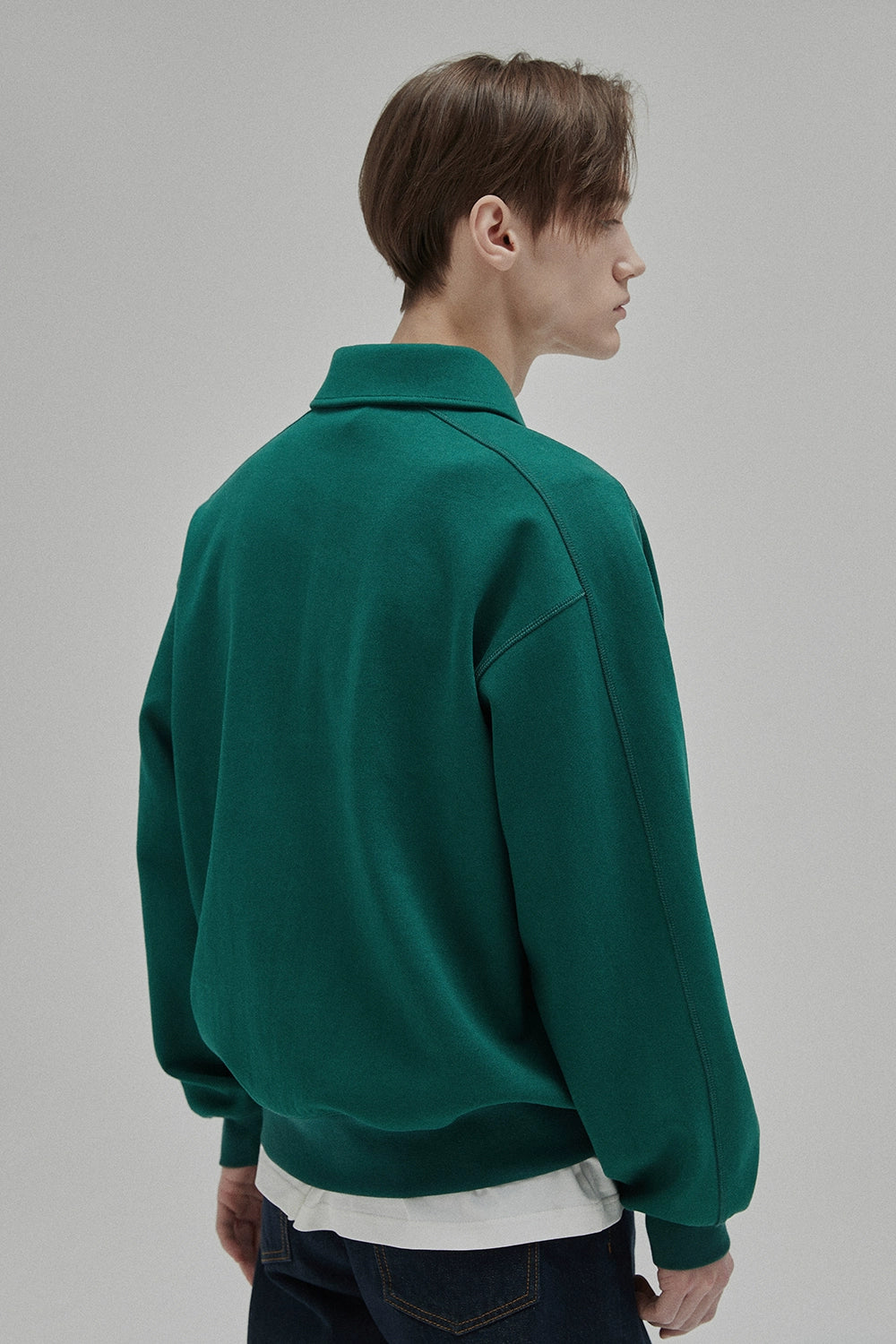 Half-zip Polo Collar Pocket Oversized Sweatshirt