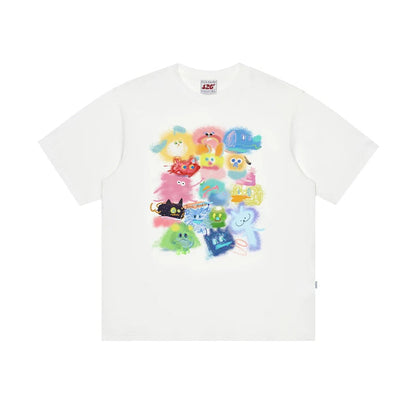 Inkjet Color Graffiti Print T-shirt