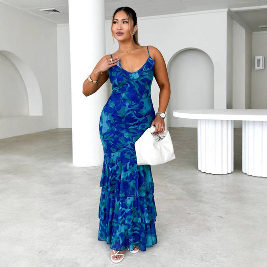 Dress Sling Cake Lace Slim Fit Maxi Dress