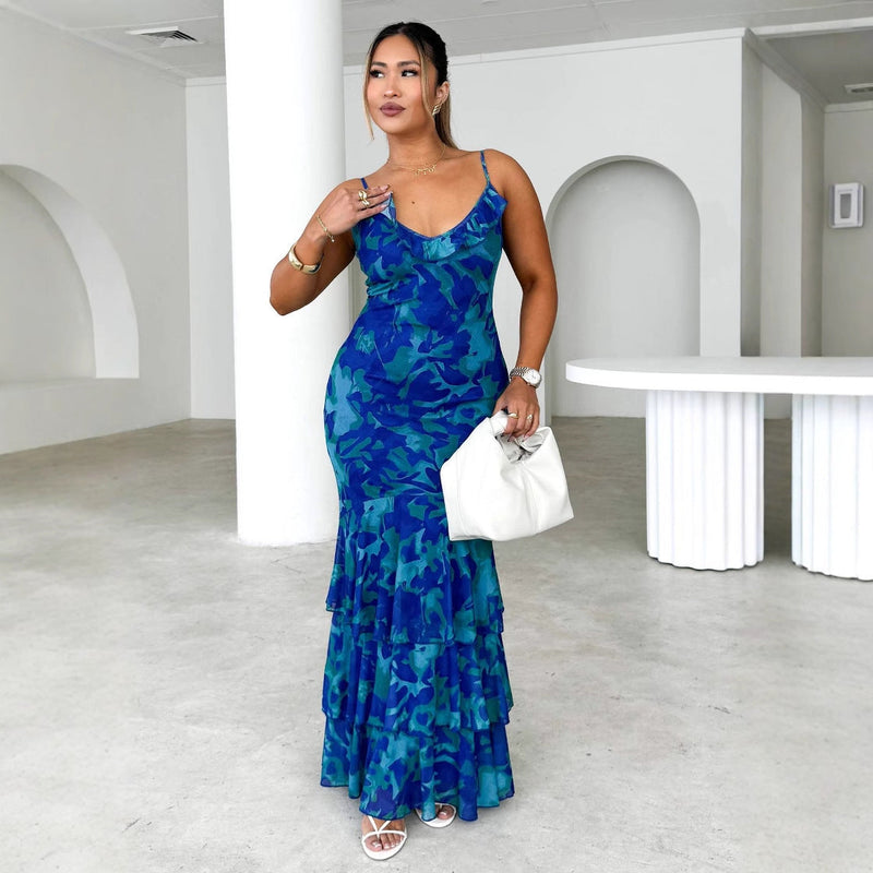 Dress Sling Cake Lace Slim Fit Maxi Dress