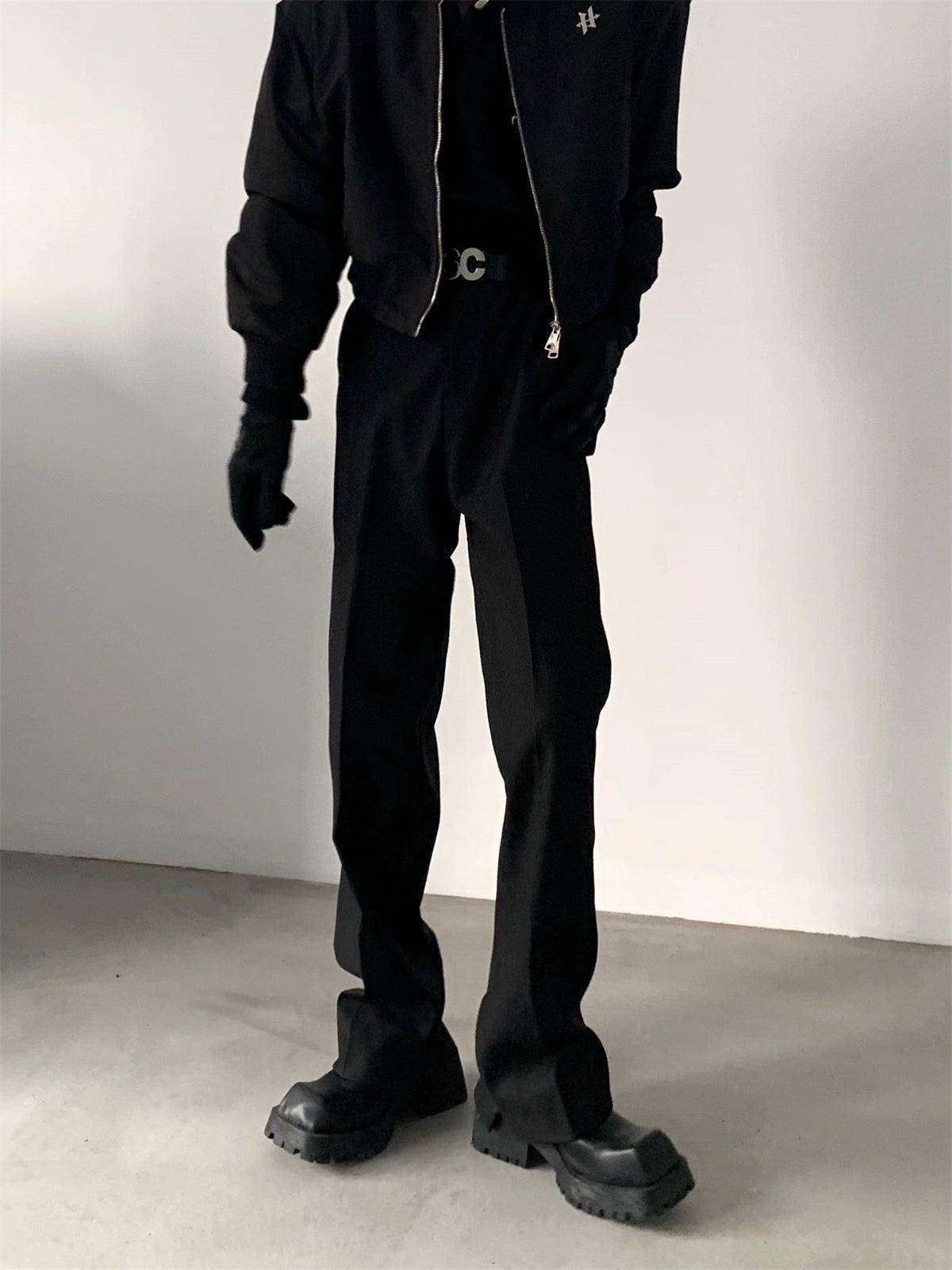 Black Straight-leg Classic Pants