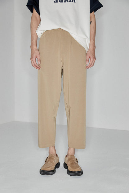 Side Seam-free Elastic Waist Cropped Pants