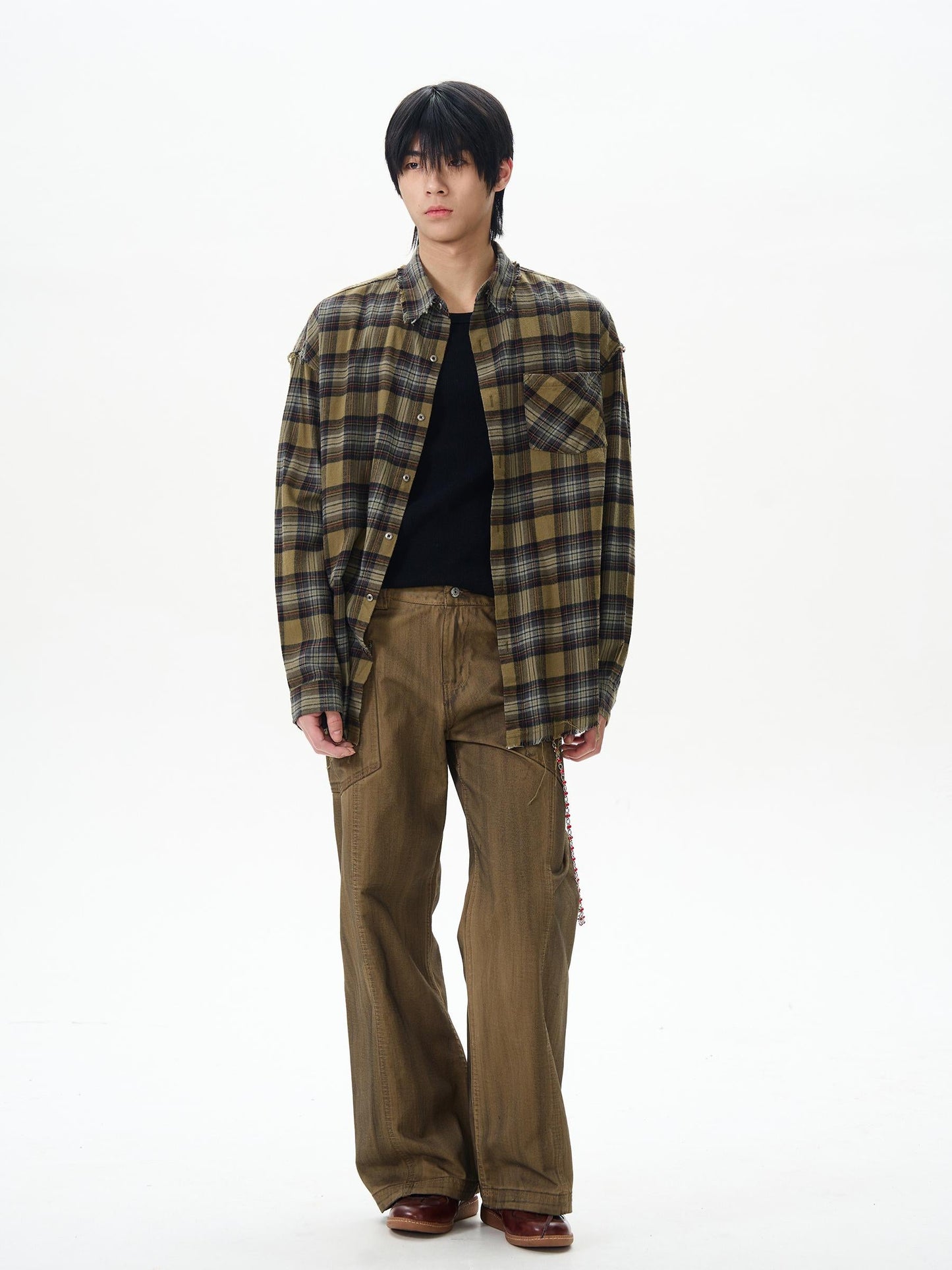 Brown Military Wide Leg Pants
