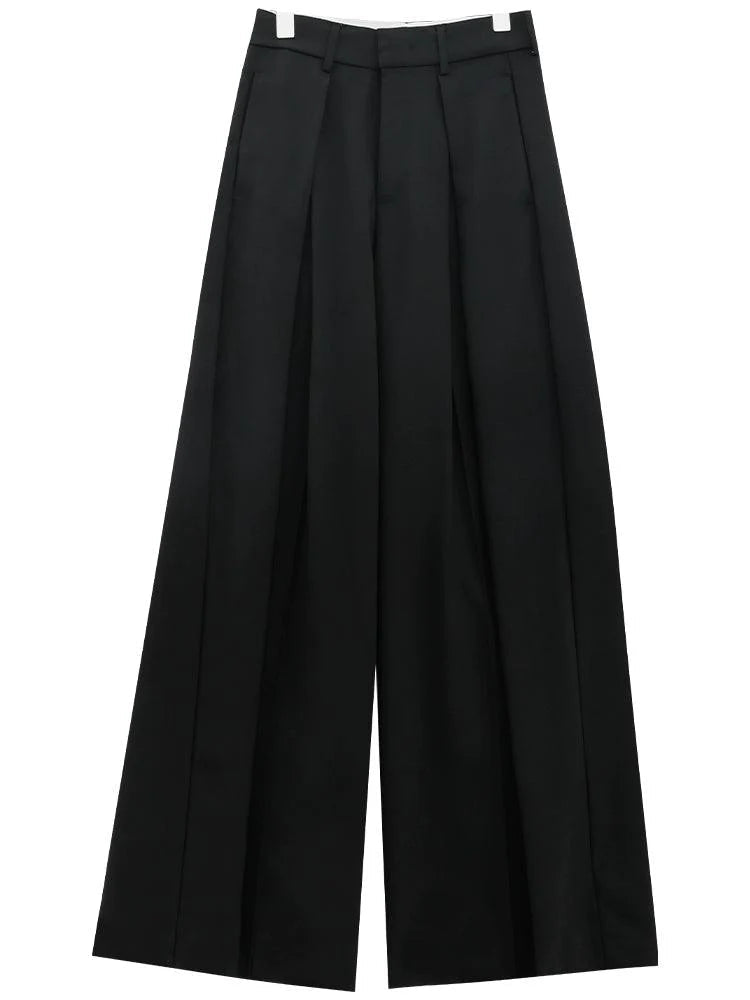 Dramatic Noir Wide-leg Palazzo Pants