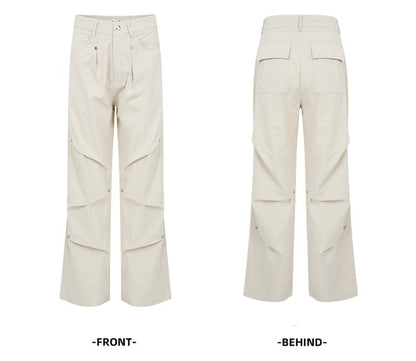 Charcoal Cargo-style Wide-leg Pants