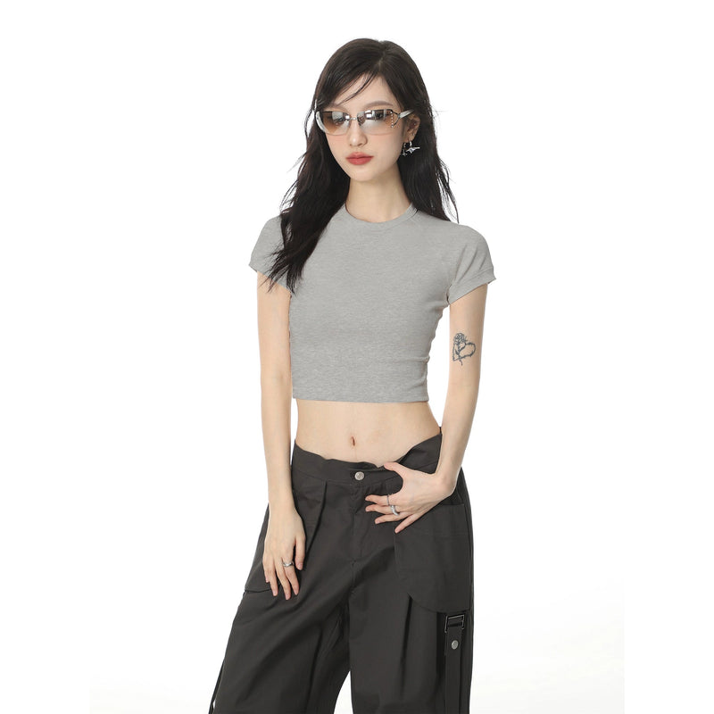 Color Regular Shoulder Short Sleeve T-shirt