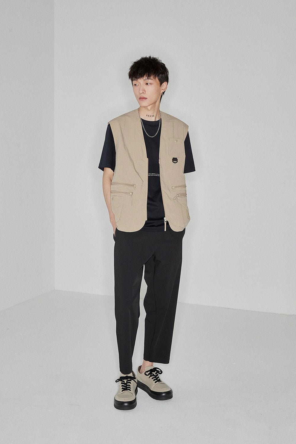 Side Seam-free Elastic Waist Cropped Pants