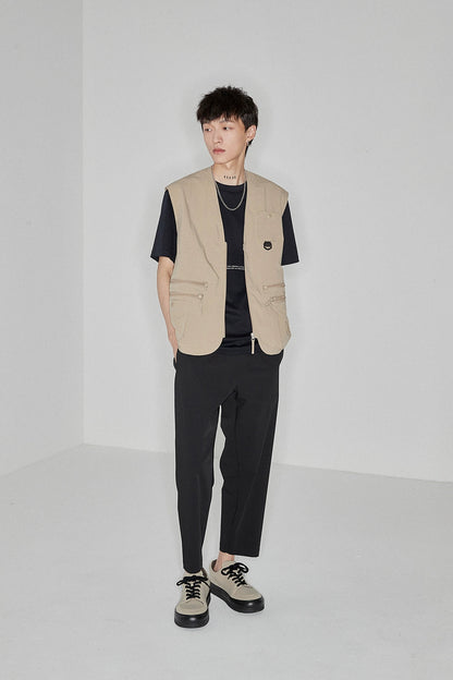 Side Seam-free Elastic Waist Cropped Pants