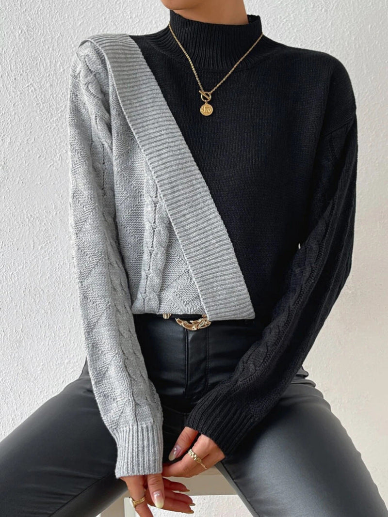 High Collar Twisted Sweater
