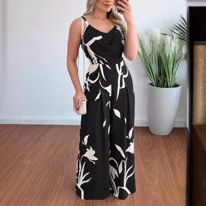 Clothing Summer Printed Suspender Trousers Jumpsuit