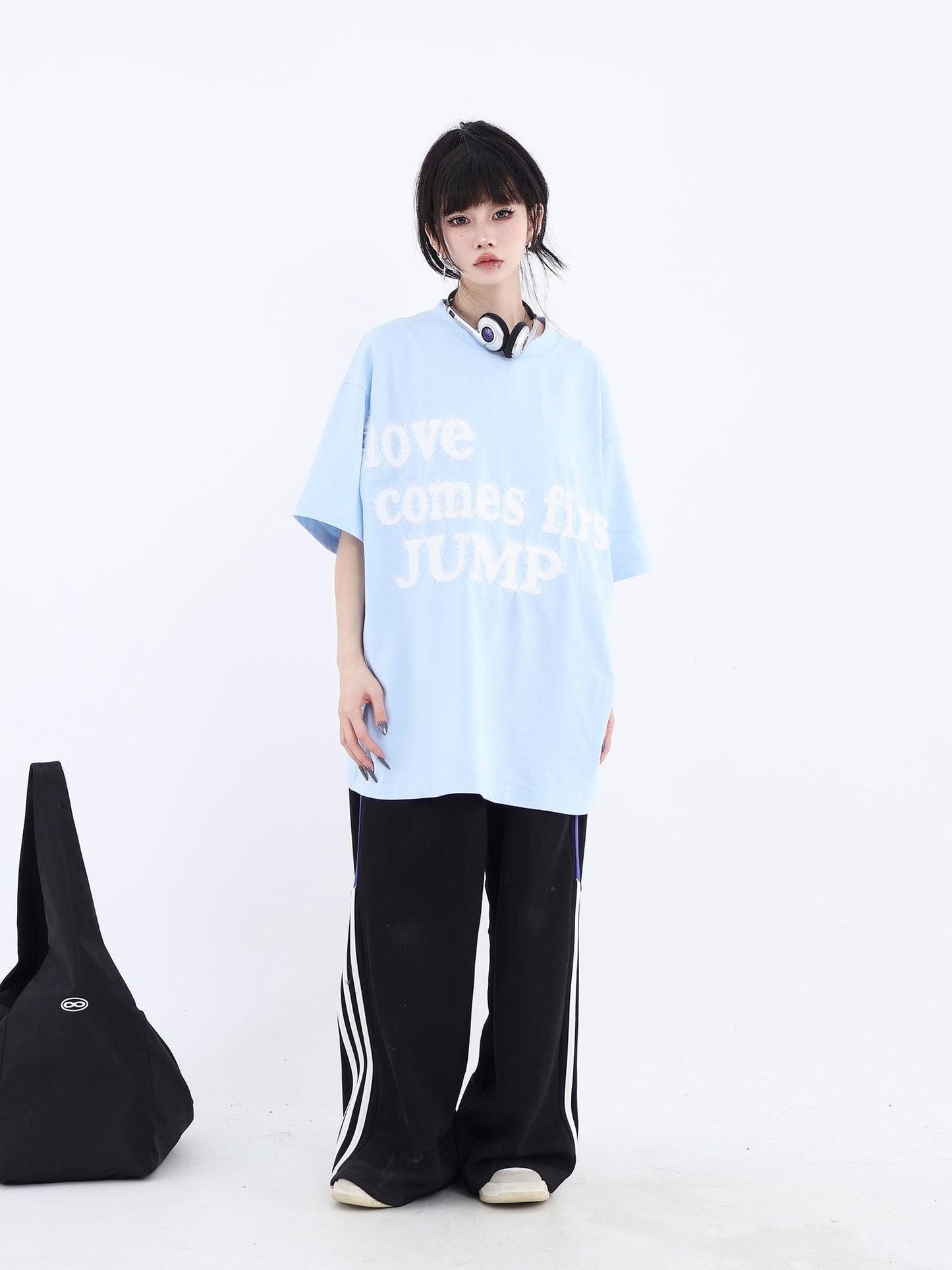 Fluffy T-shirt With Embroidered Logo