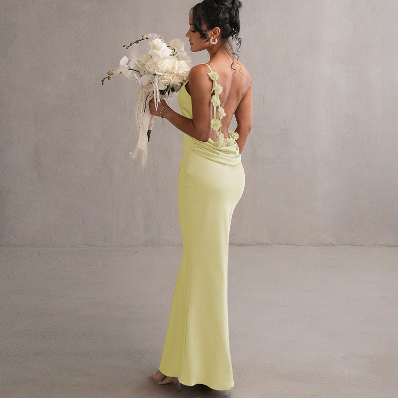 Summer Decoration Dress Maxi Dress Backless Sling Dress