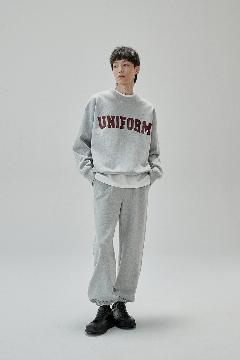 Retro Color Block Rubber Print Crewneck Sweatshirt