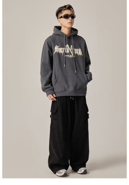 Black Baggy Drawstring Cargo Pants