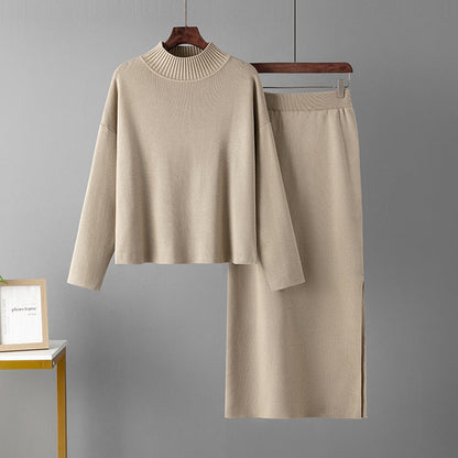 Clothing Autumn Loose Long Skirt Two Piece Suit Sweater