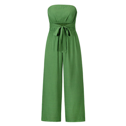 Set Backless Slim Fit Jumpsuit Straight Leg Trousers Set Spring Summer New