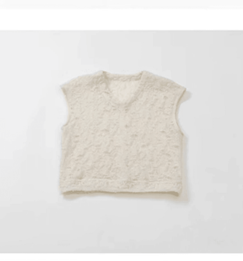 Textured Cream Cap Sleeve Blouse