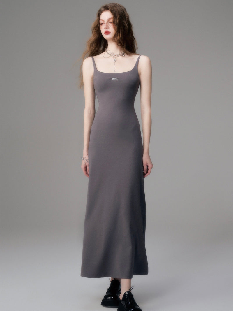 Sleek Noir Maxi Dress