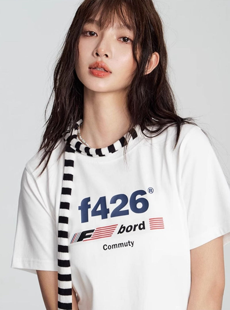 T-shirt With American Flag Logo