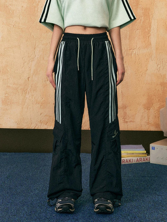 Ezek Free Project Sporty Two-piece Set - Graphic T-shirt and Wide-leg Track Pants
