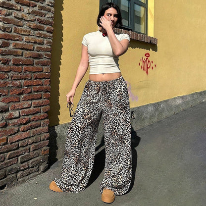 Cristel Leopard Print Wide-leg Pants