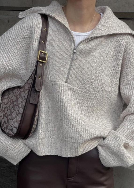 Cozy Ribbed Half-zip Sweater