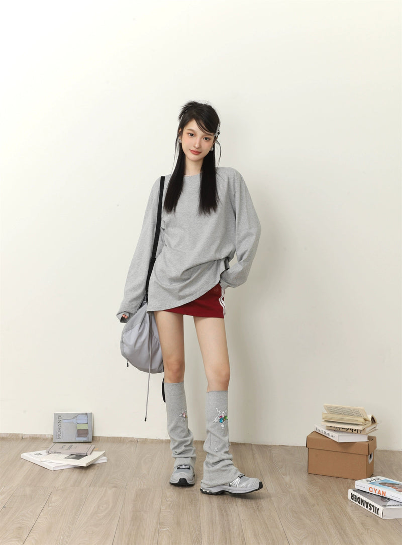 Color Loose Long Sleeve T-shirt