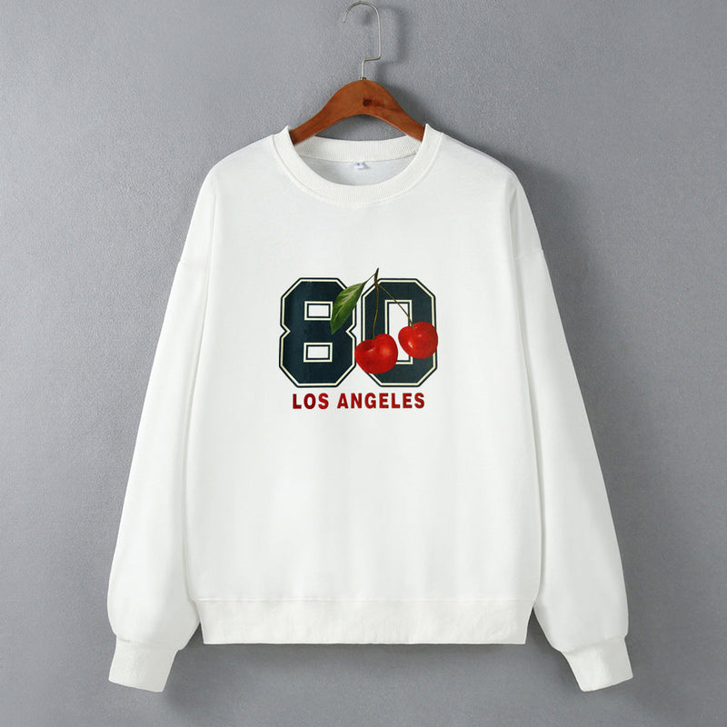 Street Hipster Off Shoulder Loose Round Neck Long Sleeve Sweatshirt Clothing Autumn Winter