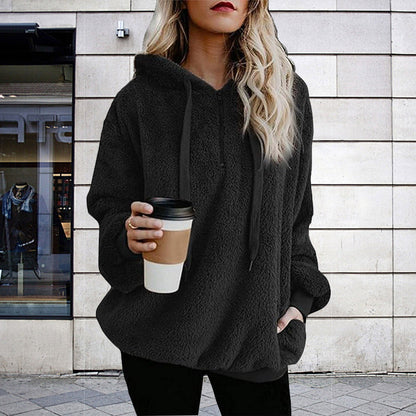 Autumn Winter Clothing Long Sleeve Hooded Color Hoodie Cardigan Coat