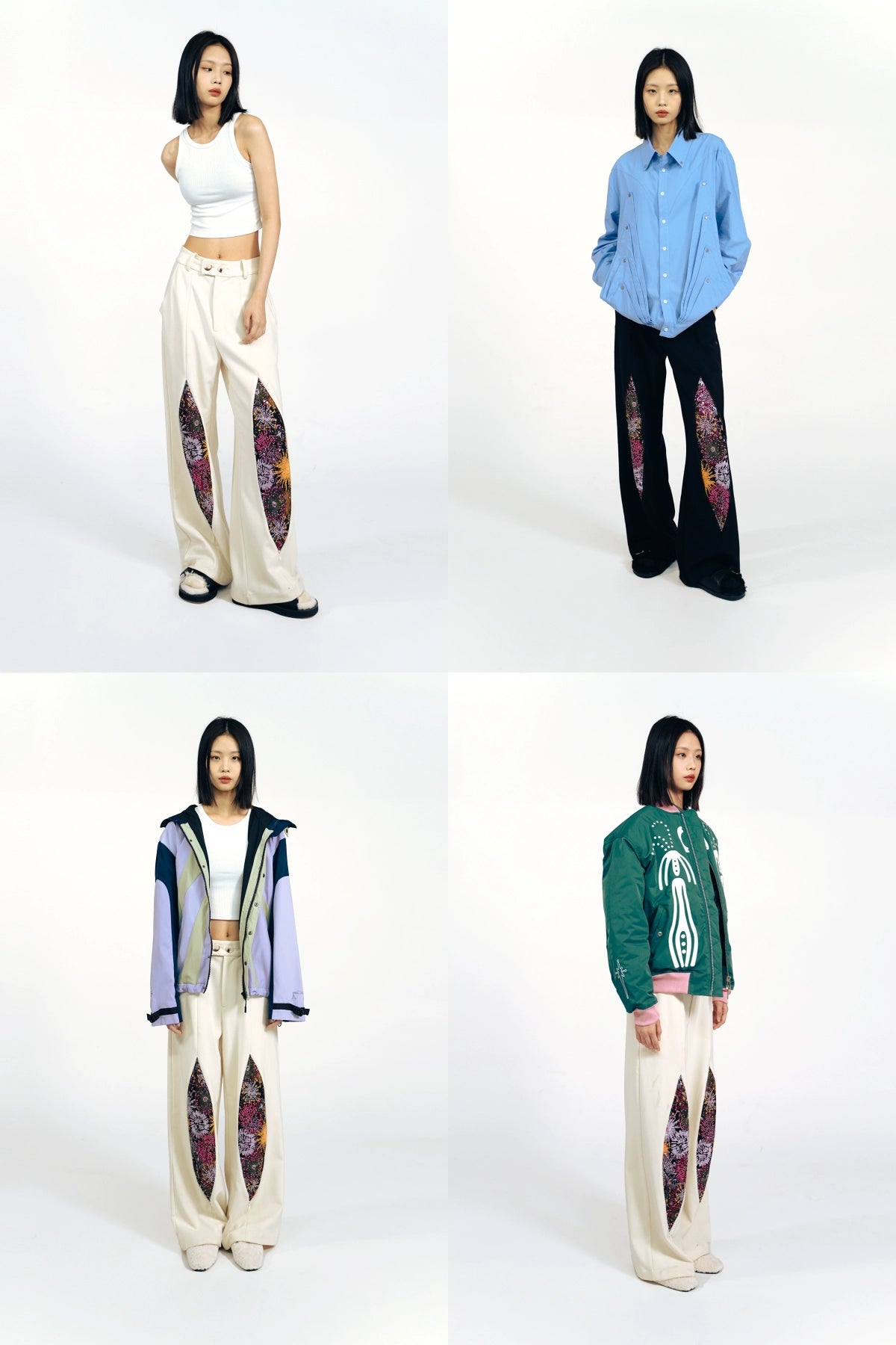 Firework Design Straight-leg Pants