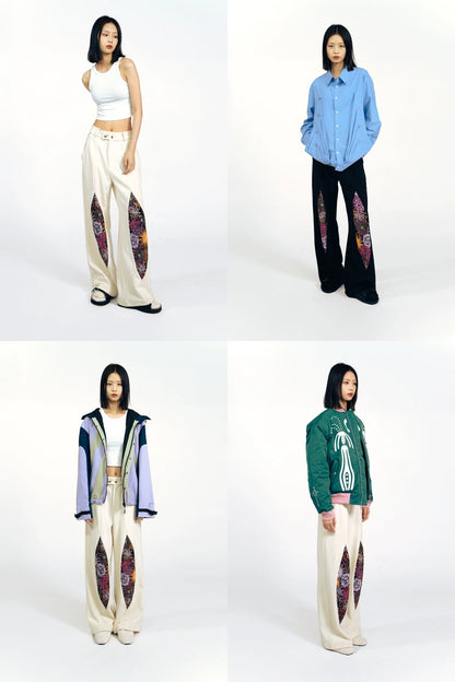 Firework Design Straight-leg Pants