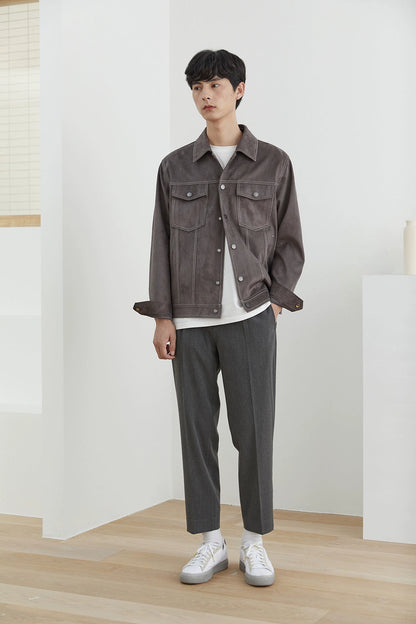 Elastic Waist Wide-leg Cropped Pants