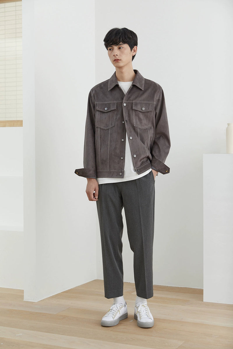 Elastic Waist Wide-leg Cropped Pants