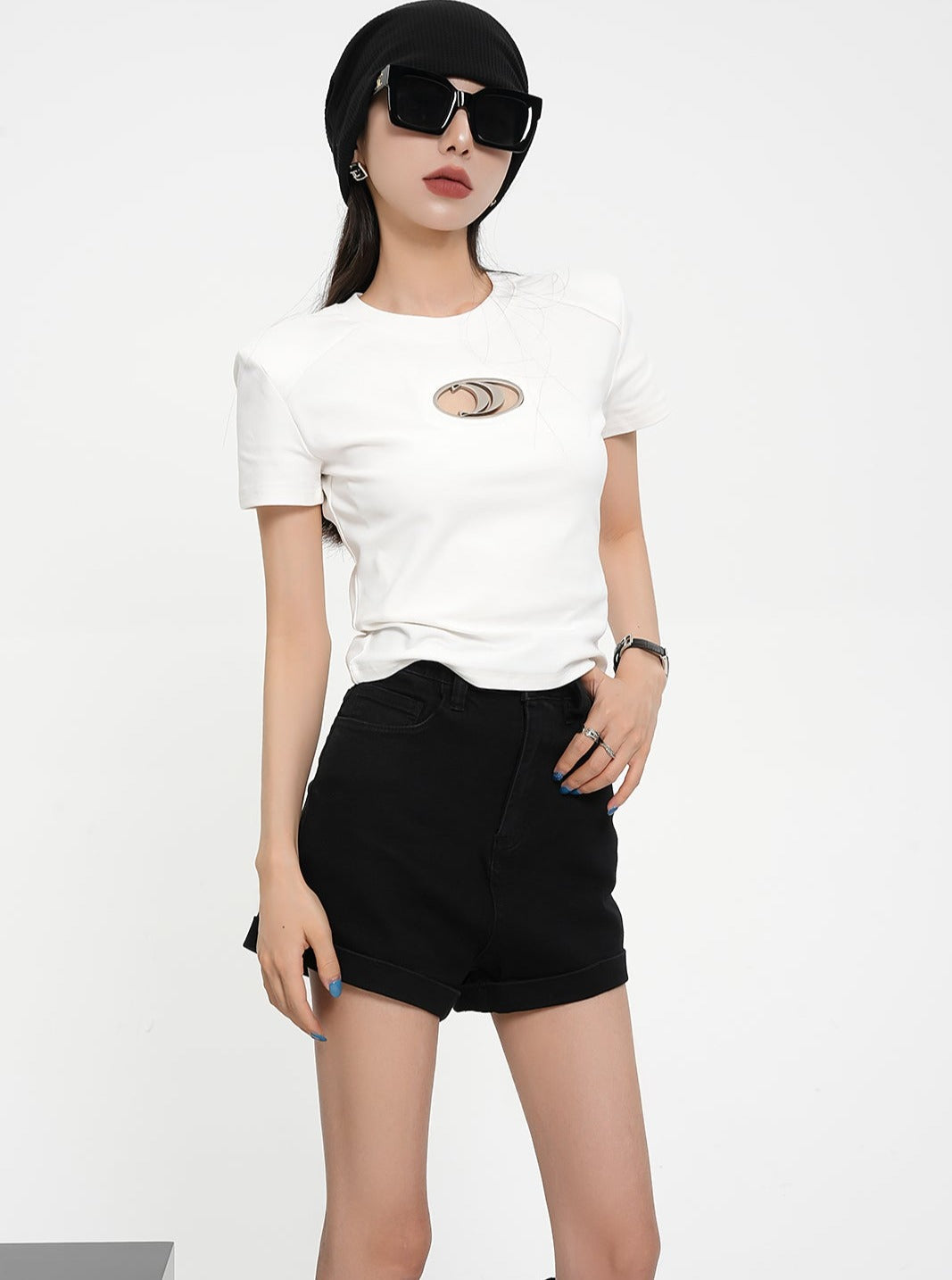 High-waisted Tailored Shorts - Black Mini Dress Shorts